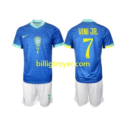 Billige Fotballdrakter Brasil VINI JR 7 Barn Bortedraktsett 2024 Kortermet